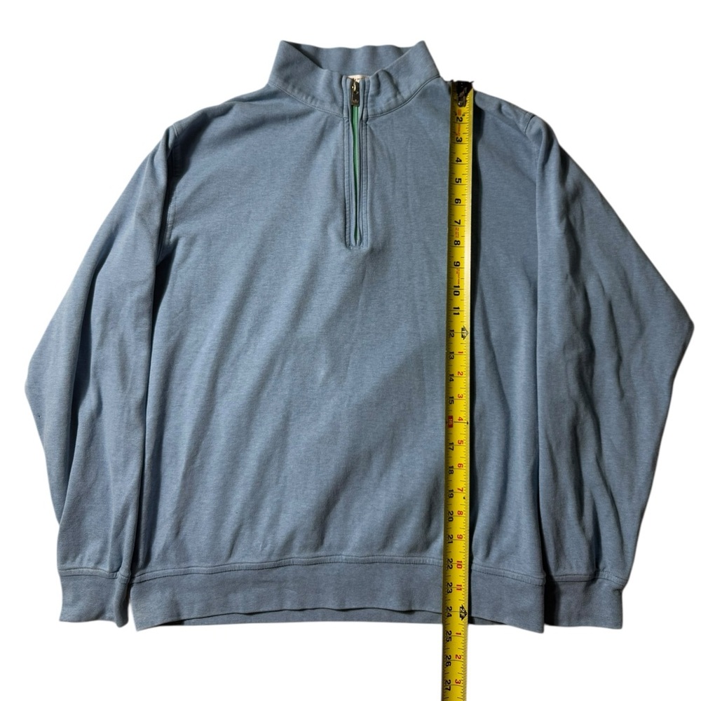 Peter Millar Bundle Blue 1/4 Zip Pullover Sweater Mens Medium Cotton Golf Preppy - Picture 4 of 15